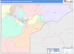 Grand Junction Metro Area Digital Map Color Cast Style